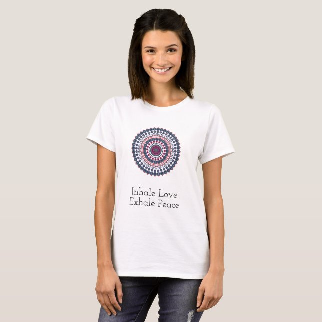 Amour et Paix Mandala T-Shirt (Devant entier)