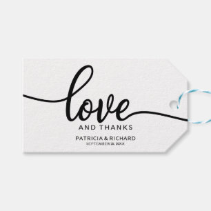 Amour et Remerciements - Étiquettes de Mariage Cal