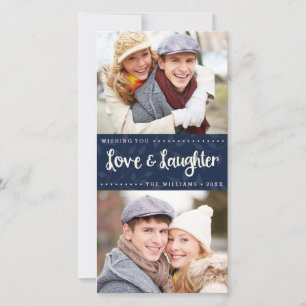 Amour et rire Carte photo de vacances vertical