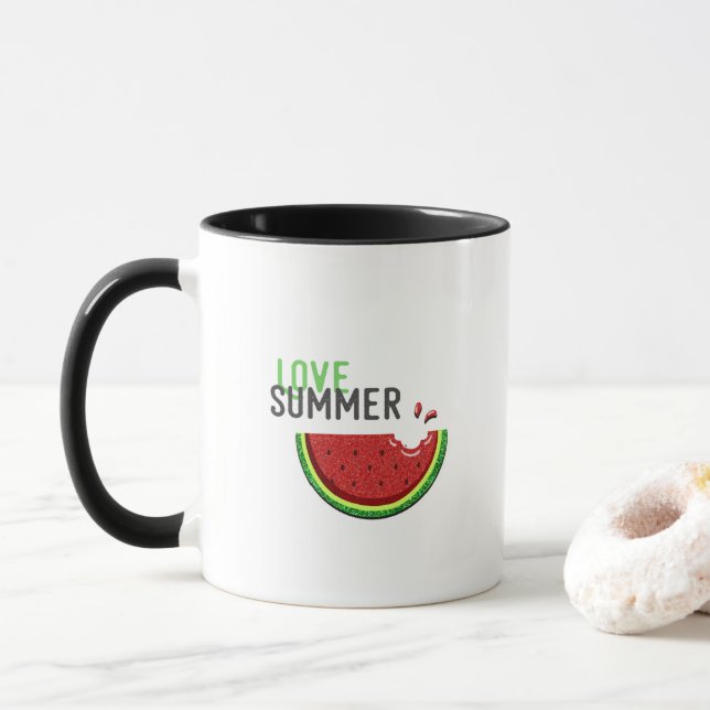 Amour Été pastèque mug (Avec donut)