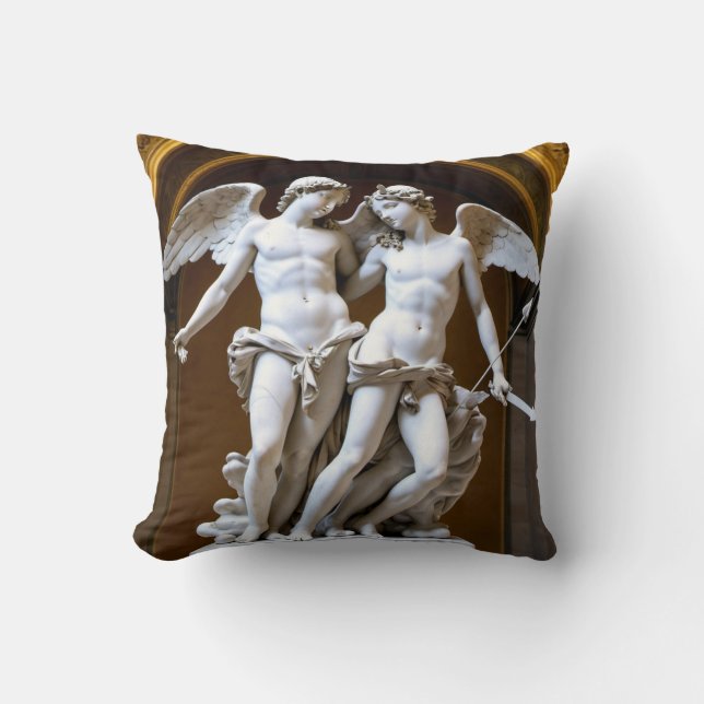 Amour éternel : Coussin décoratif cupide et psychi (Recto)