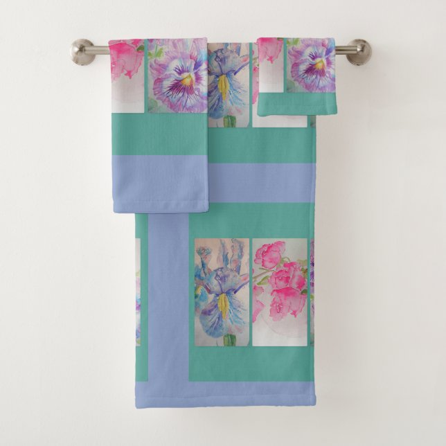 Amour Fleurs Monnaie Salle de bain Serviette de ba (En situation)