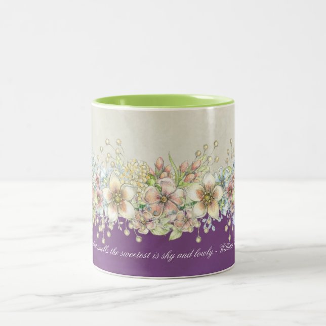 Amour - Floral - Mug de café (Centre)