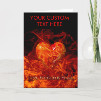 Amour forgé dans la carte de flamme