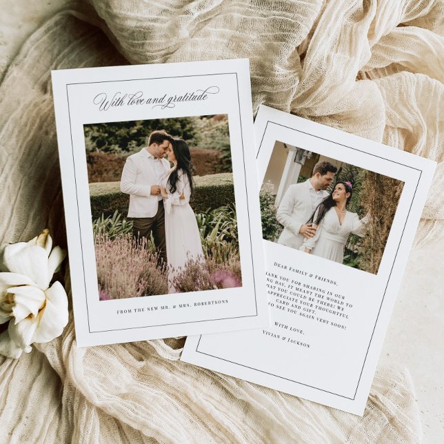 Amour & Gratitude, Carte de remerciements Mariage  (Créateur téléchargé)