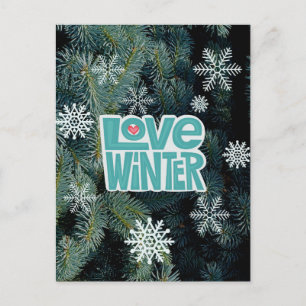 Amour Hiver vacances carte postale/invitation