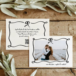 Amour | Illustrierte Hochzeit von Bow und Foto Save The Date