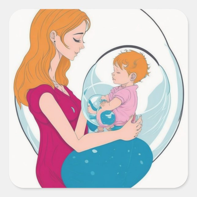 "Amour inconditionnel : Sticker d'amour pour la mè (Devant)