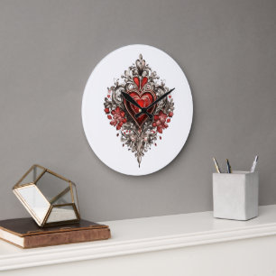 "Amour intemporel : logo du coeur sur horloge mura