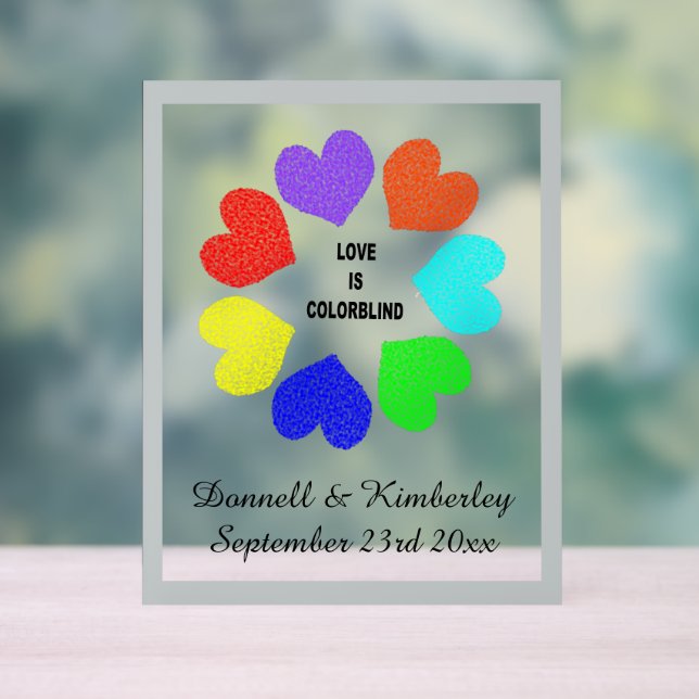 Amour interracial Rainbow Hearts Mariage (Neutre)