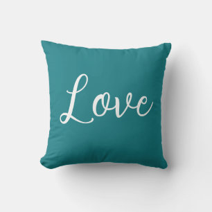 Amour Jeu Oreiller Turquoise Bleu Blanc
