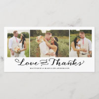 Amour le plus doux | Carte photo mariage Merci