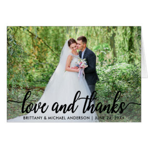 Amour mariage et merci  Plier photo Merci