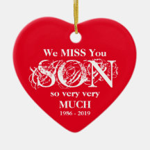Amour Mémoire personnalisée Fils Noël Ornement