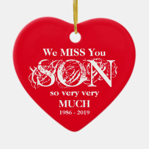 Amour Mémoire personnalisée Fils Noël Ornement