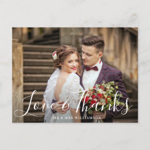 Amour & Merci carte photo mariage Merci