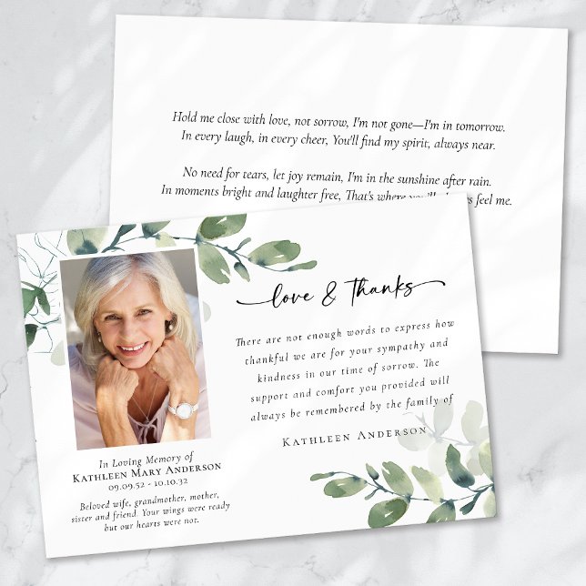 Amour & Merci Eucalyptus Funeral Photo (Créateur téléchargé)