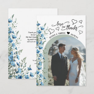 Amour Merci Fleurs sauvages Bleus Photo QR Code Ma