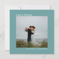 Amour & Merci Minimaliste Mariage Turquoise Carré 