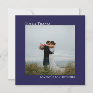 Amour & Merci Minimaliste Marine Blue Mariage Phot