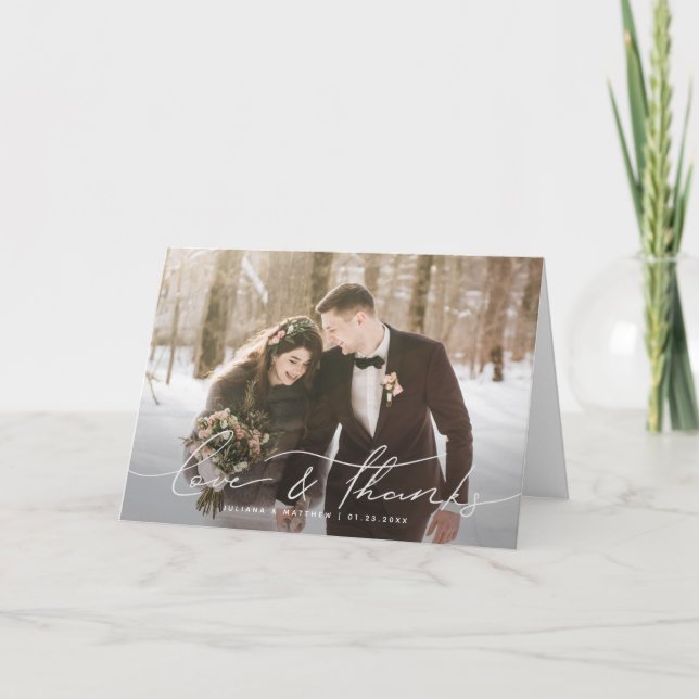 Amour & Merci Moderne Mariage de script lettres ma (Devant)