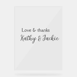 Amour & merci nom du couple mariage simple minimal
