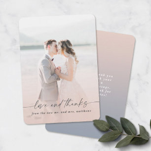 Amour & Merci Pink & Blue Mariage Photo Overlay