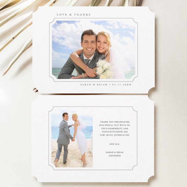 Amour & Merci Simple Mariage 2 Photo (Front & Back)