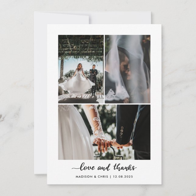 Amour Moderne Et Merci Script Mariage Photo (Devant)