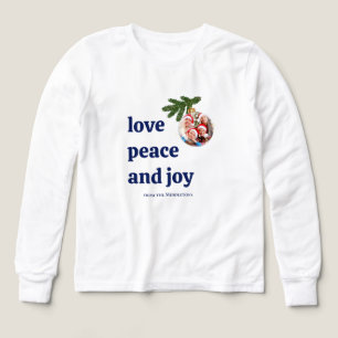 Amour Paix Joie Noël Enfantin Bleu Marine