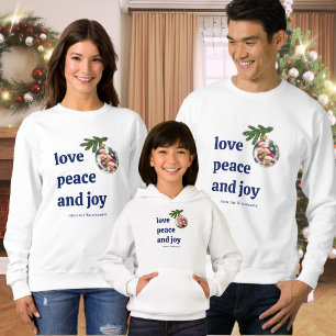 Amour Paix Joie Noël Enfantin Bleu Marine