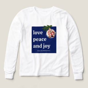 Amour Paix Joie Noël Enfants Photo Bleu Marine