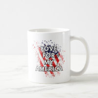 Amour Pour Mon Amérique - Mug De Café Patriotique