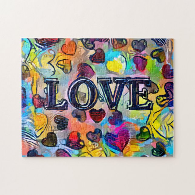 Amour | Puzzle Abstrait coloré (Horizontal)