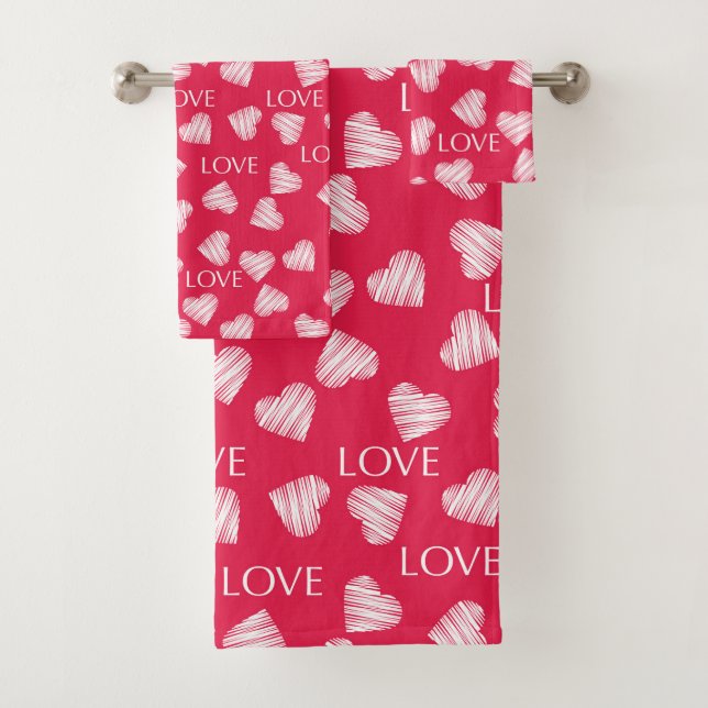 AMOUR sans couture Valentines Jour rose rouge blan (En situation)