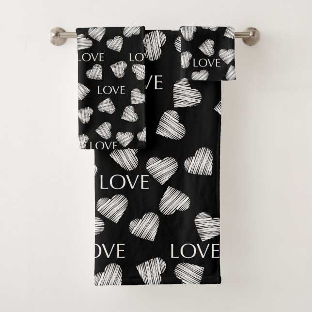 Amour sans coutures Valentines Jour noir noir blan (En situation)