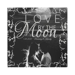Amour sous l'art mural métallique de lune