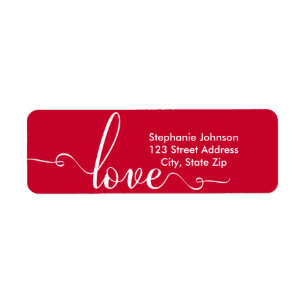"Amour" Stylish Valentines Day Étiquette de adress