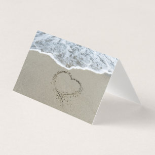 Amour sur la plage blanc ensemble carte pour notes