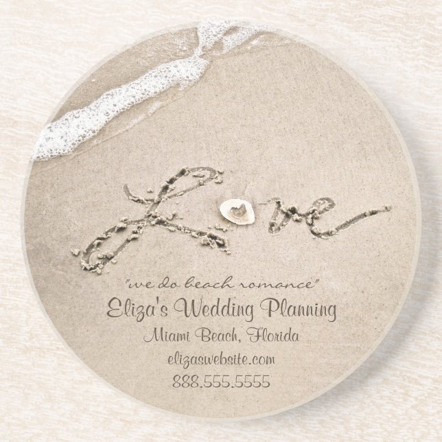 Amour sur la plage Mariage Dessous de verre d'affa (Devant)