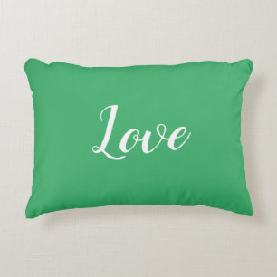 "Amour" sur un Coussin à Accent Vert