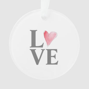 AMOUR Sweet Heart Rouge Aquarelle Art Couple NOMS