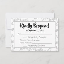 Amour Typographie de script moderne RSVP