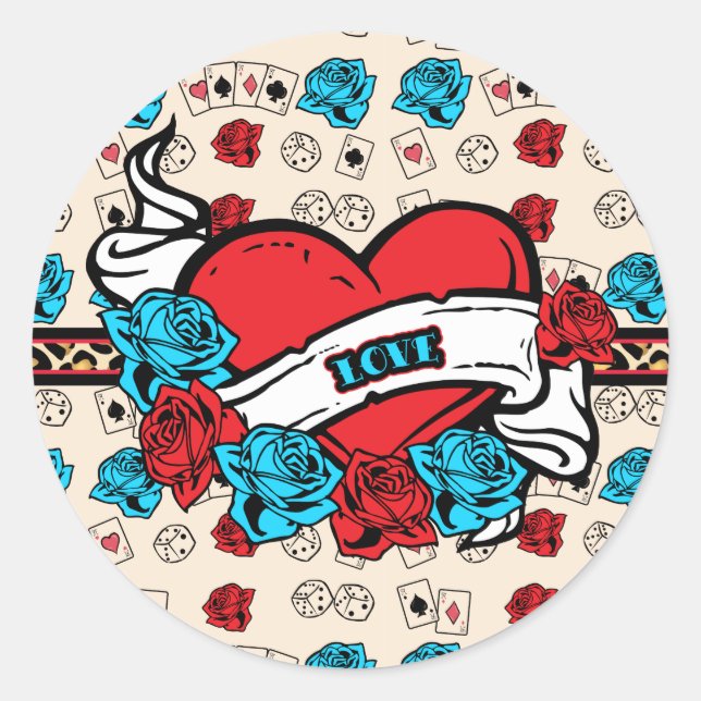 Amour vintage, Stickers Tattoo (Devant)