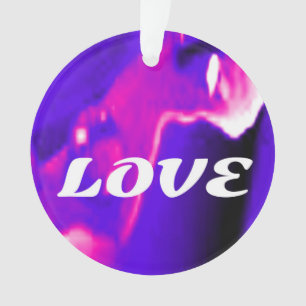 Amour violet et rose ornement de Noël