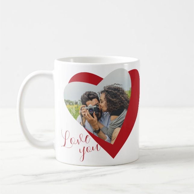 amour vous photo coeur café tasse (Gauche)