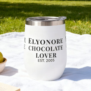 Amoureux de chocolat Noir Script Nom Personnalisé