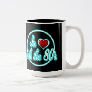 Amoureux de la Mug Retro Blue Neon des années 80