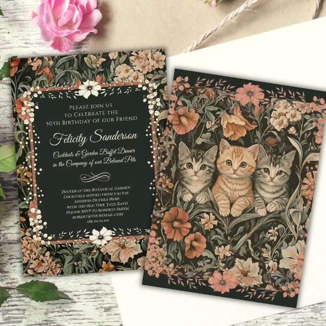 Amoureux de les chats Invitations de fête d'annive (Créateur téléchargé)