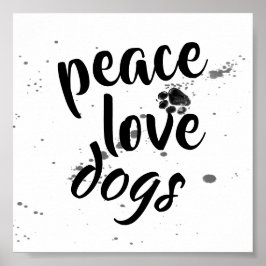 amoureux de les chiens citation poster design empr